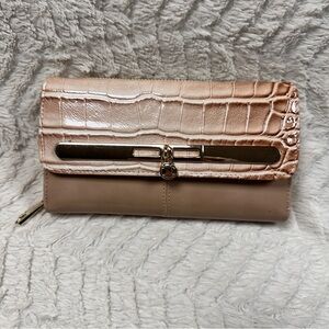 Noatd Clutch / Wallet / Checkbook, Tan, Brown, Gold Hardware
